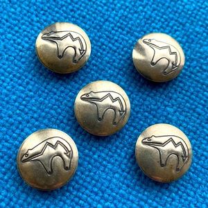 Bear fetish sterling silver vintage button cover lot